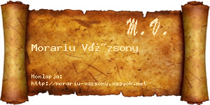 Morariu Vázsony névjegykártya